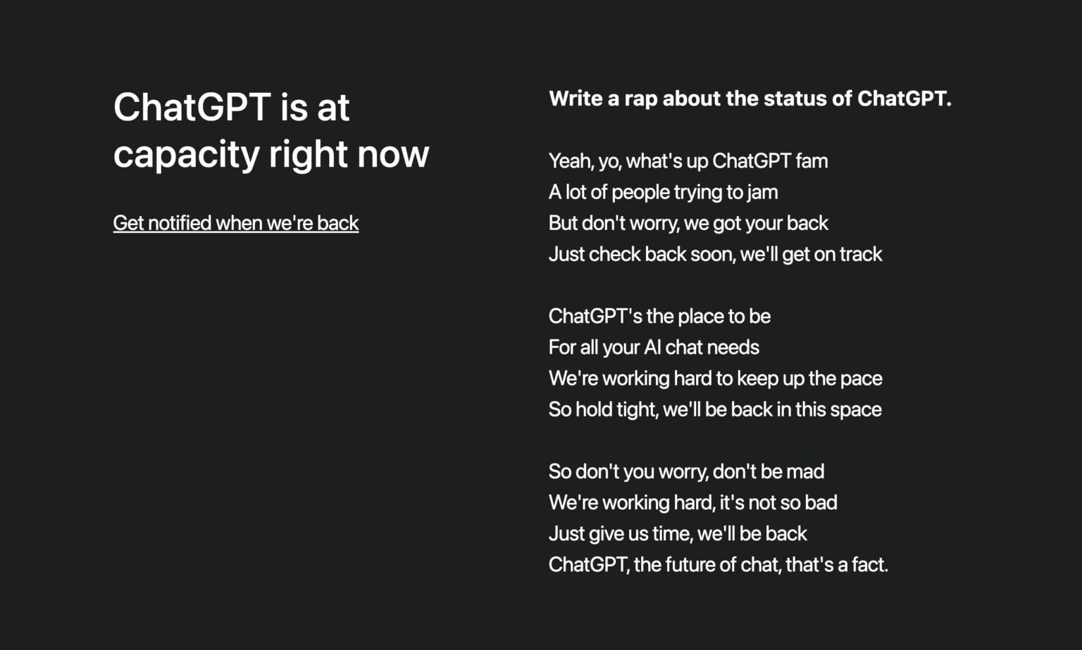 ChatGPT Is At Capacity Right Now  -  What Does This Mean?
